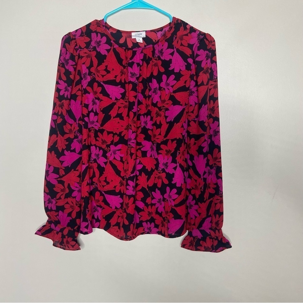 J Crew Long Sleeve Printed Blouse Size Small Style BD266